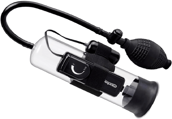 Vákuumpumpa vibrátorral a pénisz méretének növelésére és az élvezet növelésére